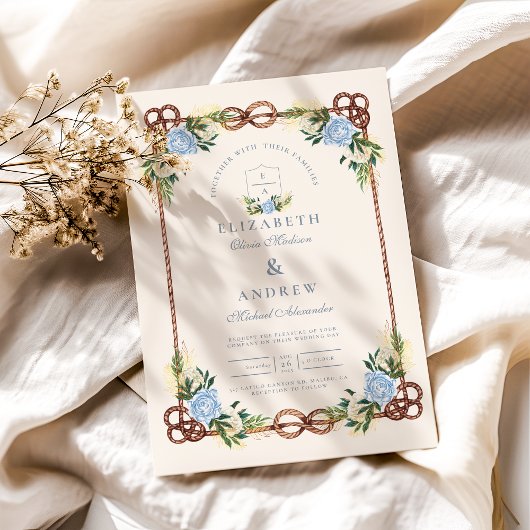 Elegante Wasserfarben Schöne Hochzeit Einladung