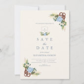 Elegante Wasserfarben Schöne Hochzeit Save The Date (Vorderseite)