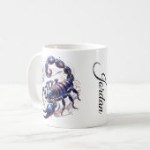 Elegante Wasserfarben Scorpio Zodiac Custom Tasse (Vorderseite Links)