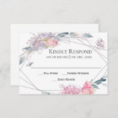 Elegante Wasserfarben Sketch Geometric Wedding RSV RSVP Karte (Vorne/Hinten)