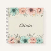 Elegante Wasserfarben Sketchy-Blume Notizblock (Vorderseite)