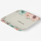 Elegante Wasserfarben Sketchy-Blume Pappteller (Gewinkelt)