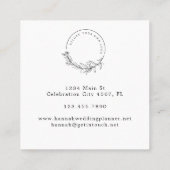 Elegante Wasserfarben Sommerliche Blume Ihr Logo Quadratische Visitenkarte (Rückseite)