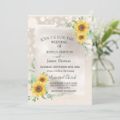 Elegante Wasserfarben Sonnenblumen Einladung (Stehend Vorderseite)