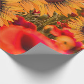 Elegante Wasserfarben Sonnenblumen Geschenkpapier (Ecke)