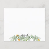 Elegante Wasserfarben Sonnenblumen in Foliage Cust (Vorderseite)
