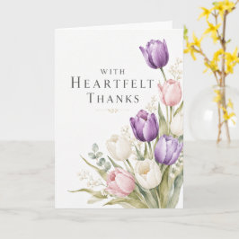 Elegante Wasserfarben-Tulpen-Dankeskarte Karte