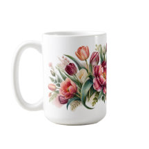Elegante Wasserfarben-Tulpen-Garten-Blumen