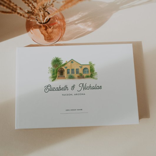 Elegante Wasserfarben - Veranstaltungsort Hochzeit Gästebuch