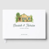 Elegante Wasserfarben - Veranstaltungsort Hochzeit Gästebuch (Vorderseite)