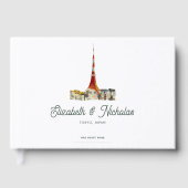 Elegante Wasserfarben - Veranstaltungsort Hochzeit Gästebuch (Vorderseite)