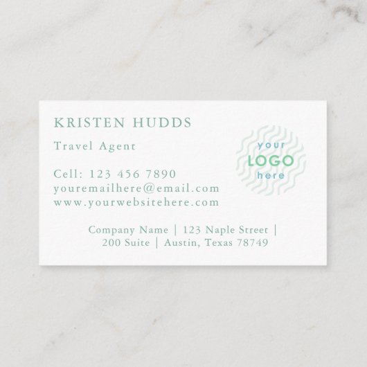 Elegante Wasserfarben Visitenkarte (Rückseite)