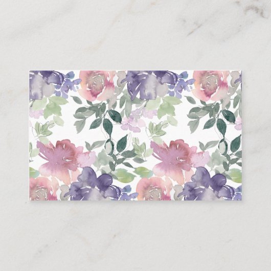 Elegante Wasserfarben Visitenkarte (Rückseite)