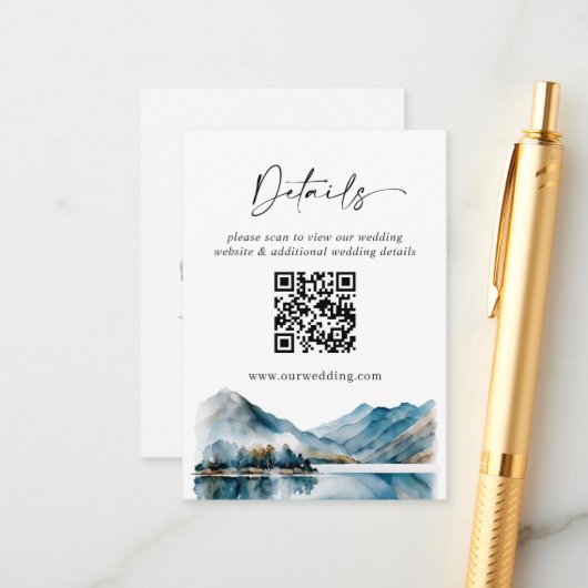 Elegante Wasserfarben - Wald Details Begleitkarte (Vorderseite/Rückseite Beispiel)