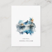 Elegante Wasserfarben - Wald Details Begleitkarte (Rückseite)