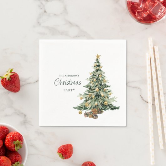 Elegante Wasserfarben-Weihnachtsfeier Serviette (Beispiel)