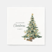Elegante Wasserfarben-Weihnachtsfeier Serviette (Vorderseite)