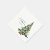 Elegante Wasserfarben-Weihnachtsfeier Serviette (Ecke)