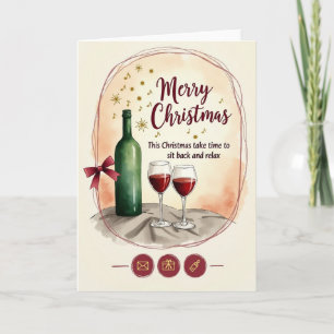 Elegante Wasserfarben-Weihnachtskarte Karte