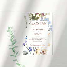 Elegante Wasserfarben-Wildblume Save the Date