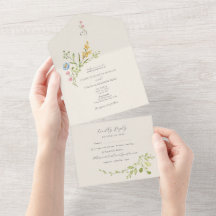 Elegante Wasserfarben-Wildblumen-Hochzeit
