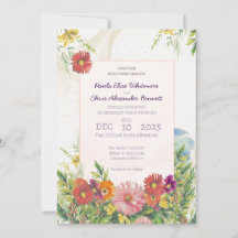 Elegante Wasserfarben-Wildblumengarten-Hochzeit