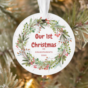 Elegante Wasserfarben Wreath   Ornament