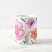 Elegante Wasserfarbene Blume Flora Muster Kaffeetasse (Mittel)