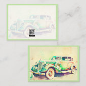 ELEGANTE WASSERFARBENE WEINKRAFTFAHRZEUG-DESIGN MITTEILUNGSKARTE (Vorne/Hinten)