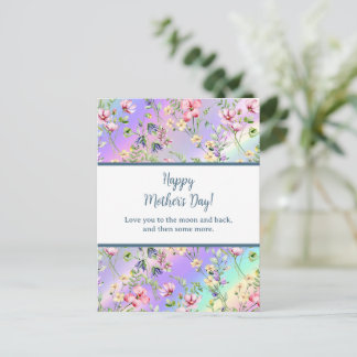 Elegante Wasserfarbenflora zum Muttertag des Glück Einladungspostkarte