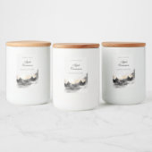 Elegante Wasserfarbengebirge Candle Lebensmitteletikett (Flaschen)