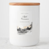 Elegante Wasserfarbengebirge Candle Lebensmitteletikett (Vorderseite)