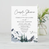 Elegante Wasserfarbengebirge Dusche Einladung (Stehend Vorderseite)