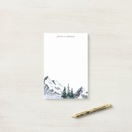 Elegante Wasserfarbengebirge - Wald zum Tun Post-it Klebezettel (Auf Schreibtisch)