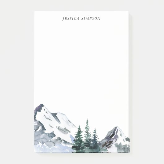 Elegante Wasserfarbengebirge - Wald zum Tun Post-it Klebezettel (Vorderseite)