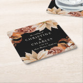 Elegante Wasserfarbenhochzeit im Herbst Rechteckiger Pappuntersetzer (angewinkelt)