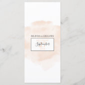 Elegante Wasserfarbenhochzeit Menükarte (Rückseite)