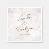 Elegante Wasserfarbenhochzeit Serviette (Vorderseite)