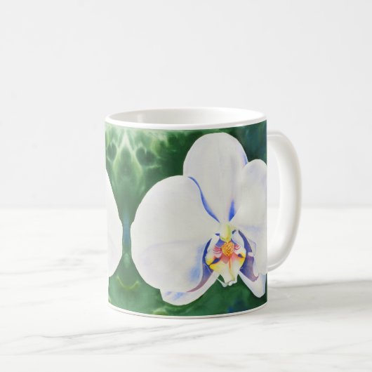 Elegante Wasserfarbenmalerei des Orchideen Kaffeetasse (VorderseiteRechts)