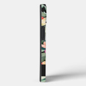 Elegante Wasserfarbenpeony auf Schwarz Monogram Case-Mate iPhone Hülle (Rückseite / Rechts)