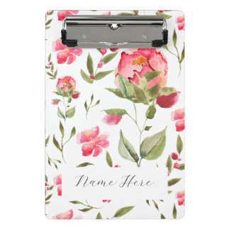 Elegante Wasserfarbenpeony Botanisch Mini Klemmbrett