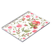 Elegante Wasserfarbenpeony Botanisch Notizblock (Linke Seite)