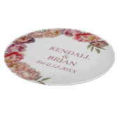Elegante Wasserfarbenpeony Custom Family Schneidebrett (Ecke)