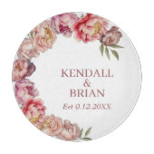 Elegante Wasserfarbenpeony Custom Family Schneidebrett (Vorderseite)