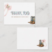 Elegante Wasserfarbenstiefel oder Bows Baby-Dusche Mitteilungskarte (Vorne/Hinten)