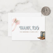 Elegante Wasserfarbenstiefel oder Bows Baby-Dusche Mitteilungskarte (Vorderseite/Rückseite Beispiel)