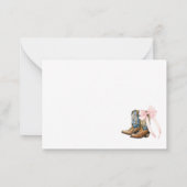 Elegante Wasserfarbenstiefel oder Bows Baby-Dusche Mitteilungskarte (Rückseite)