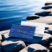 Elegante Wasserfarbenwellen Navy Blue Visitenkarte