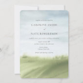 Elegante Wasserfarbenwelt Landschaft Hochzeit Einladung (Vorderseite)
