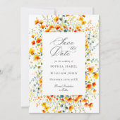 Elegante Wasserfarbenwelt Wildblume Hochzeit Save The Date (Vorderseite)